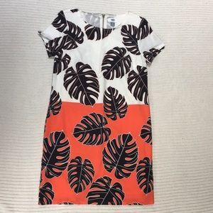 Old Navy S orange white palm dress